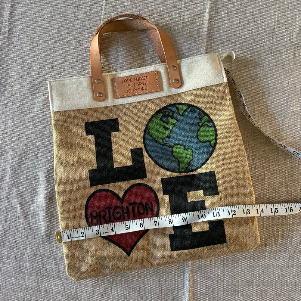 Brighton Limited Edition “Love makes the earth go around” Canvas Tote Bag - Picture 4 of 6